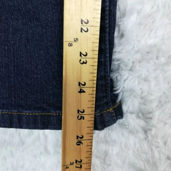 DKNY Womens Jeans Slim Straight Cropped Blue Denim Dark Wash Mid Rise 10 - Picture 5 of 11
